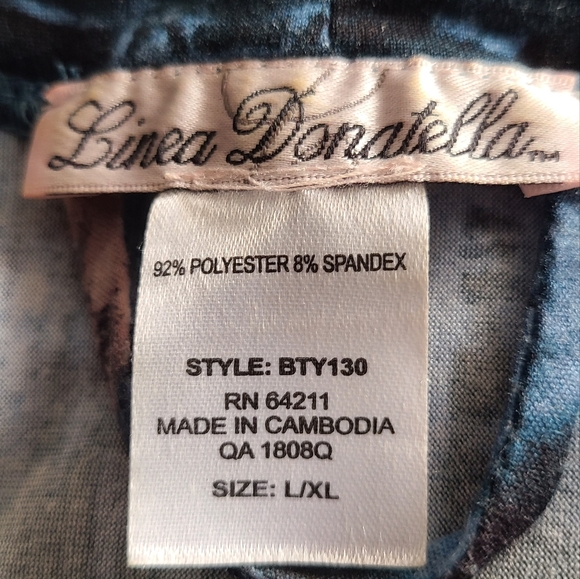 LINEA DONATELLA Tie-Dye Wrap Robe Turquoise Size L/XL - Picture 3 of 6